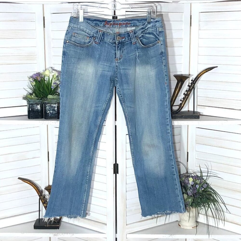 Vintage Y2K Embroidered Straight Leg Jeans Size 5